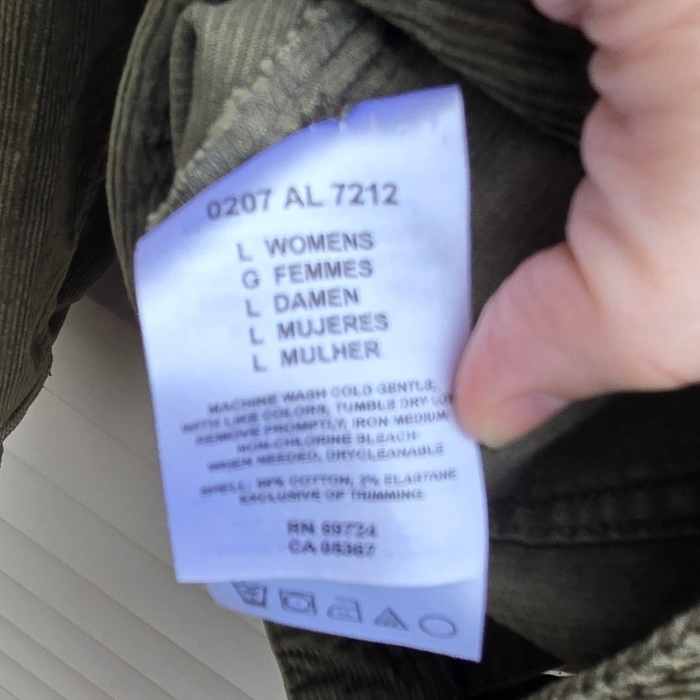 Columbia Blues Olive Green Corduroy Trucker Jacket Large Womens - Picture 6 of 9